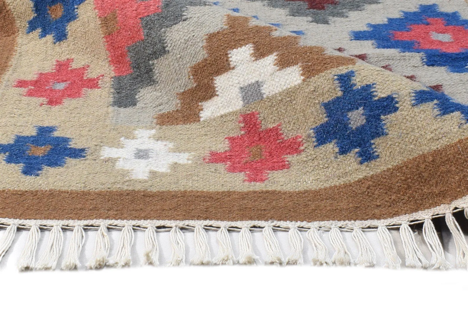 3X5 Rug Wool Multi Color Southwestern Dhurrie American Tribal Room Size Carpet