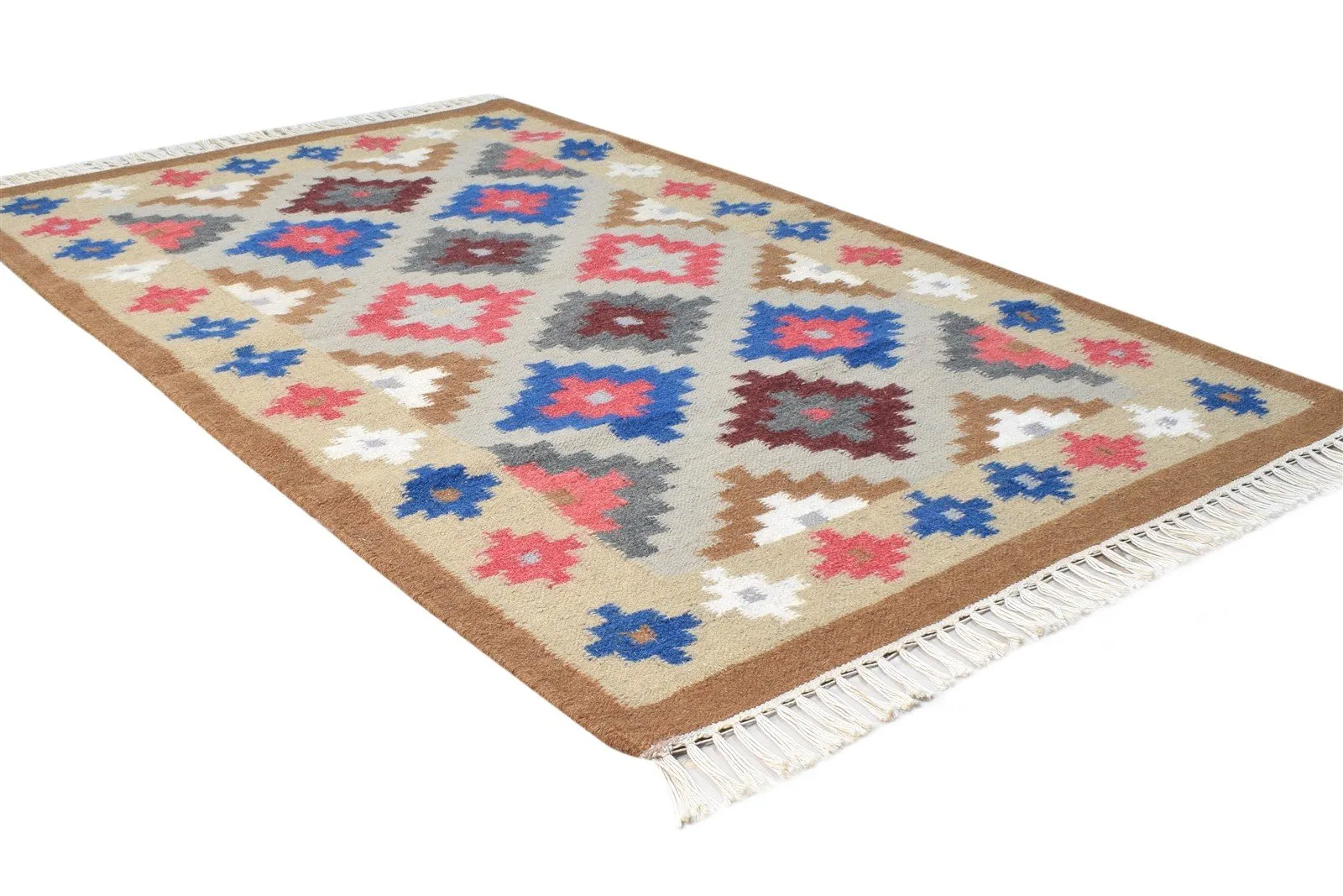 3X5 Rug Wool Multi Color Southwestern Dhurrie American Tribal Room Size Carpet