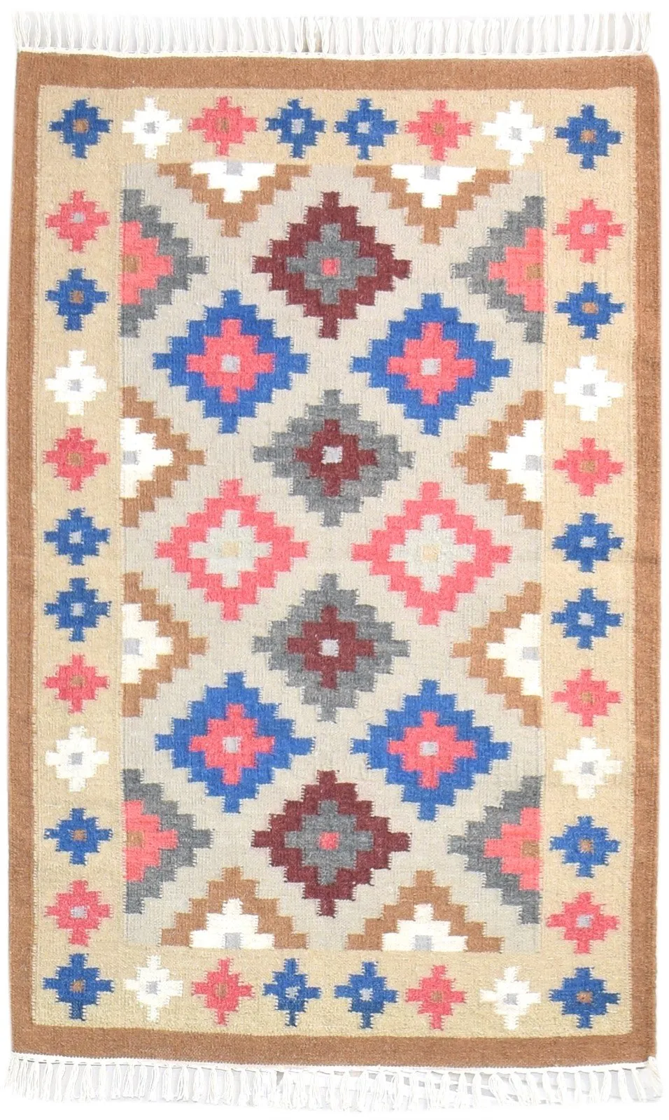 3X5 Rug Wool Multi Color Southwestern Dhurrie American Tribal Room Size Carpet