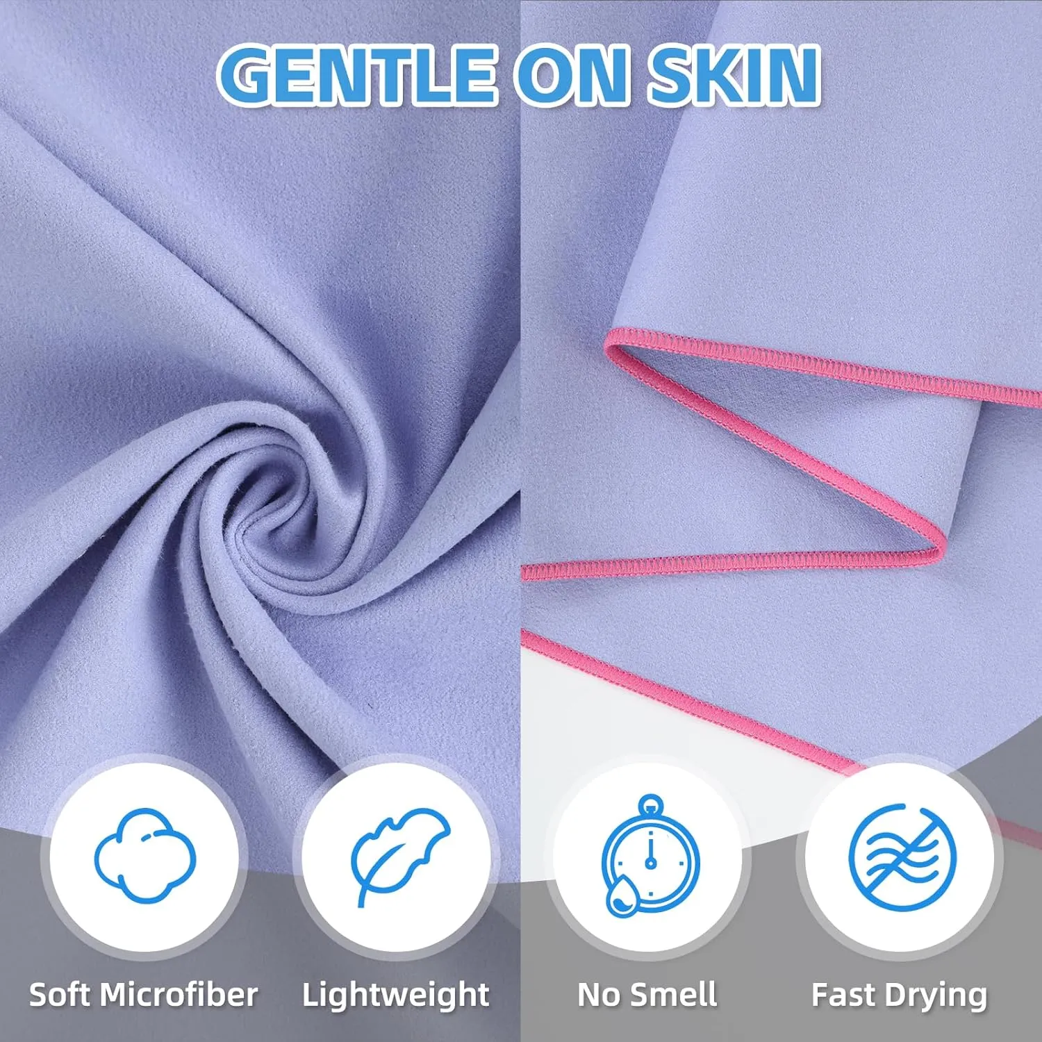 4 Pack Camping Towel Set Microfiber Lightweight Quick Dry Travel Towels Men Women S L XL Compact Absorbent Towels for Body Beach Yoga Swimming Pool Hiking Fishing Picnic Gym