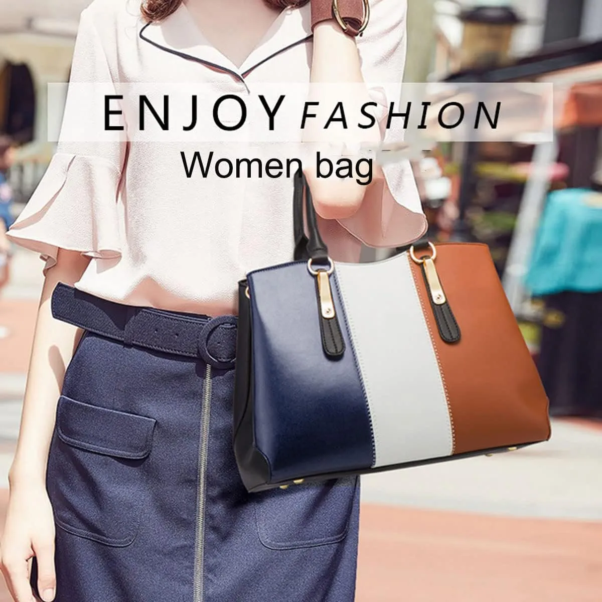 4 Pack Women Handbag Set Soft PU Leather Top Handle Bags Purse Set Tote Bag Shoulder Bags Crossbody Bag Clutch