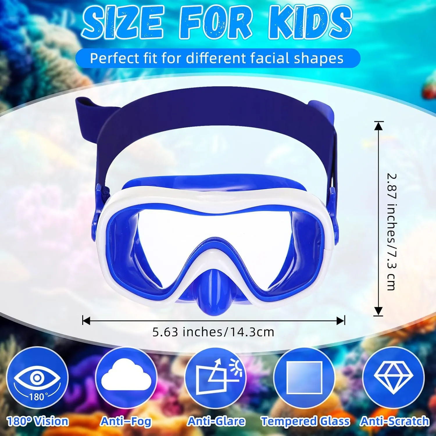 4 Packs Kids Swim Goggles with Nose Cover Diving Mask Elastic Fabric Strap Diving Swim Mask Swimming Goggles Anti-fog Lens Waterproof Clear Snorkel Goggle