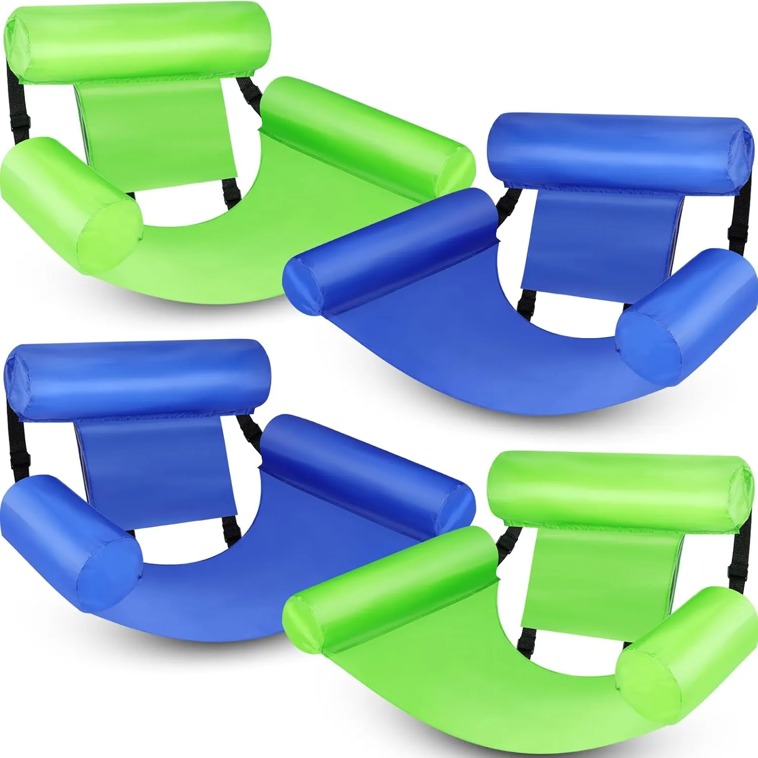 4 Packs Pool Floats Chair for Adult Hammock Inflatable Pool Lounge Chair Water Floating Chair for Swimming Pool Beach Party Lake Summer