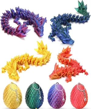 4 Pcs Mini Easter Basket Stuffers 3D Printed Dragon Eggs with Dragon Inside,Decorative Easter Egg Fillers Easter Gifts for Boys Kids Home Decor for Easter Birthdays Gifts,Executive Desk Toys