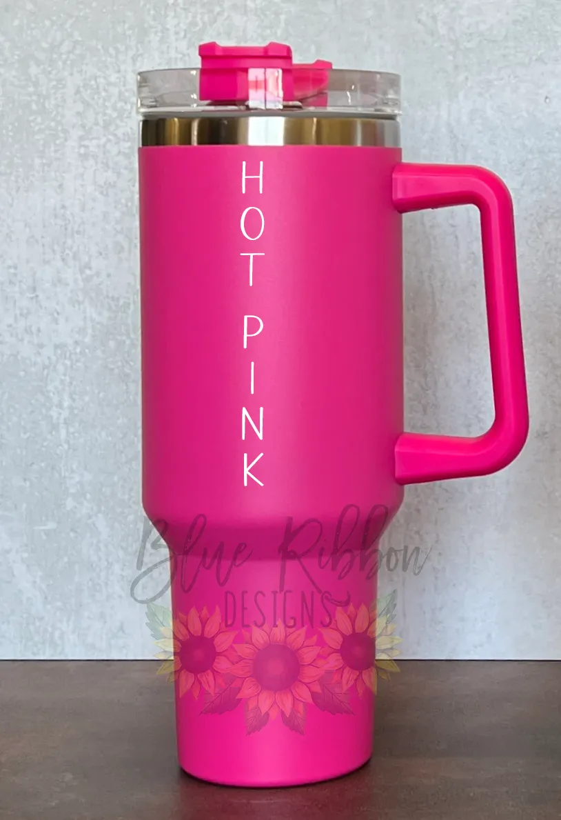 40 Ounce Stainless Tumbler with Handle - Dolphins