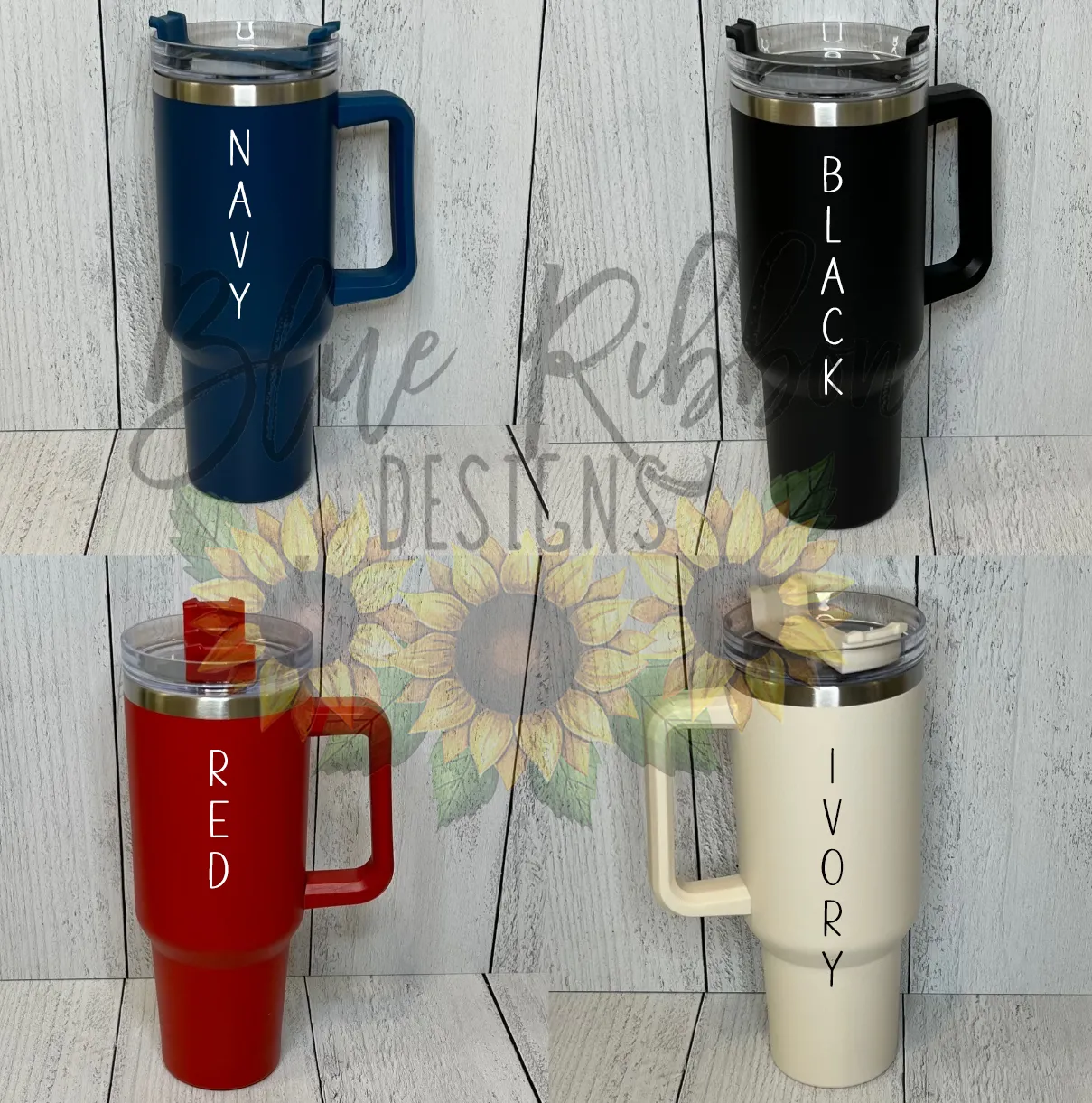 40 Ounce Stainless Tumbler with Handle - Dolphins