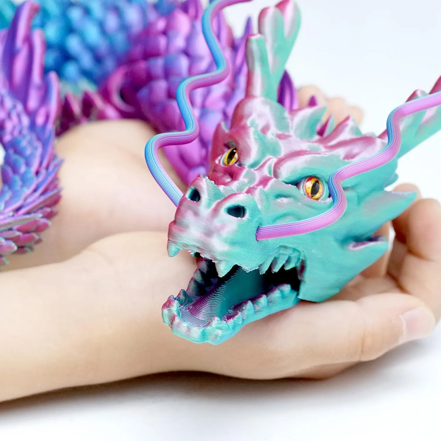 47.3inch Super Large 3D Printed Dragon Models,Flexible Joint Animal lacertid Figurines, 3D Printing Stuff Cheap,Stress Relief, Fidget restlessness, ADHD Toys, Surprise Fantasy Gifts (33.5inch)