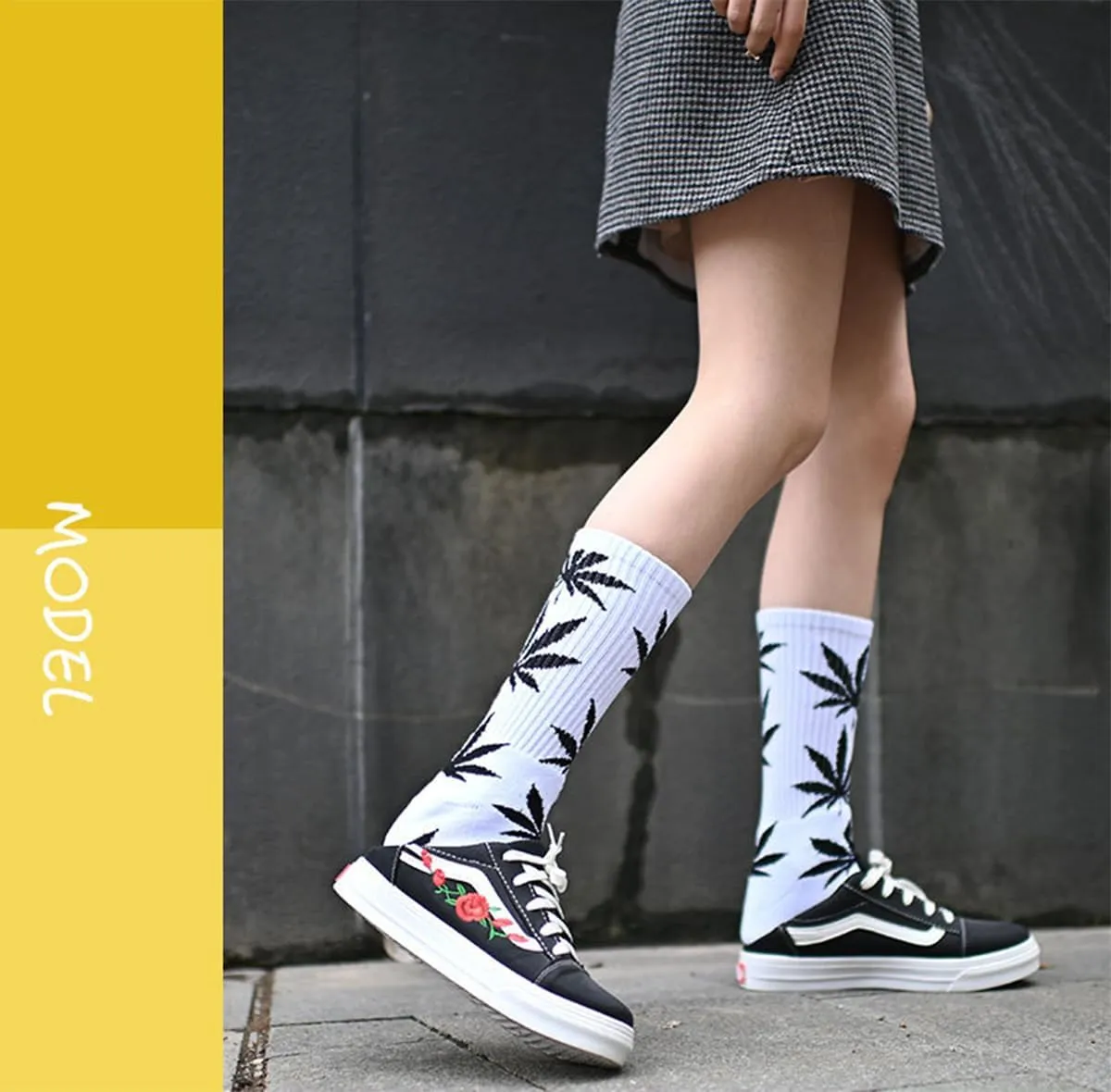 5 Pairs Printed Cotton Hight Socks