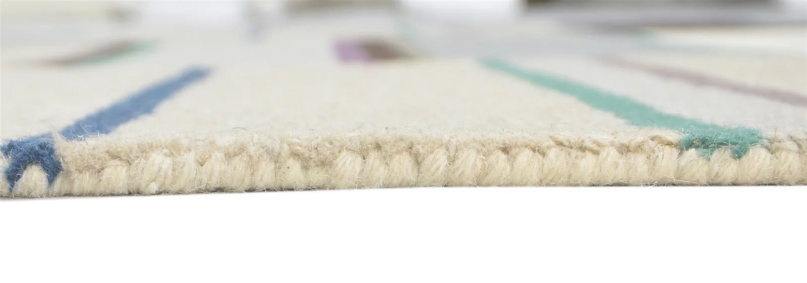 5X8 Rug Wool Multi Color Modern Hand Tufted Scandinavian Striped Room Size