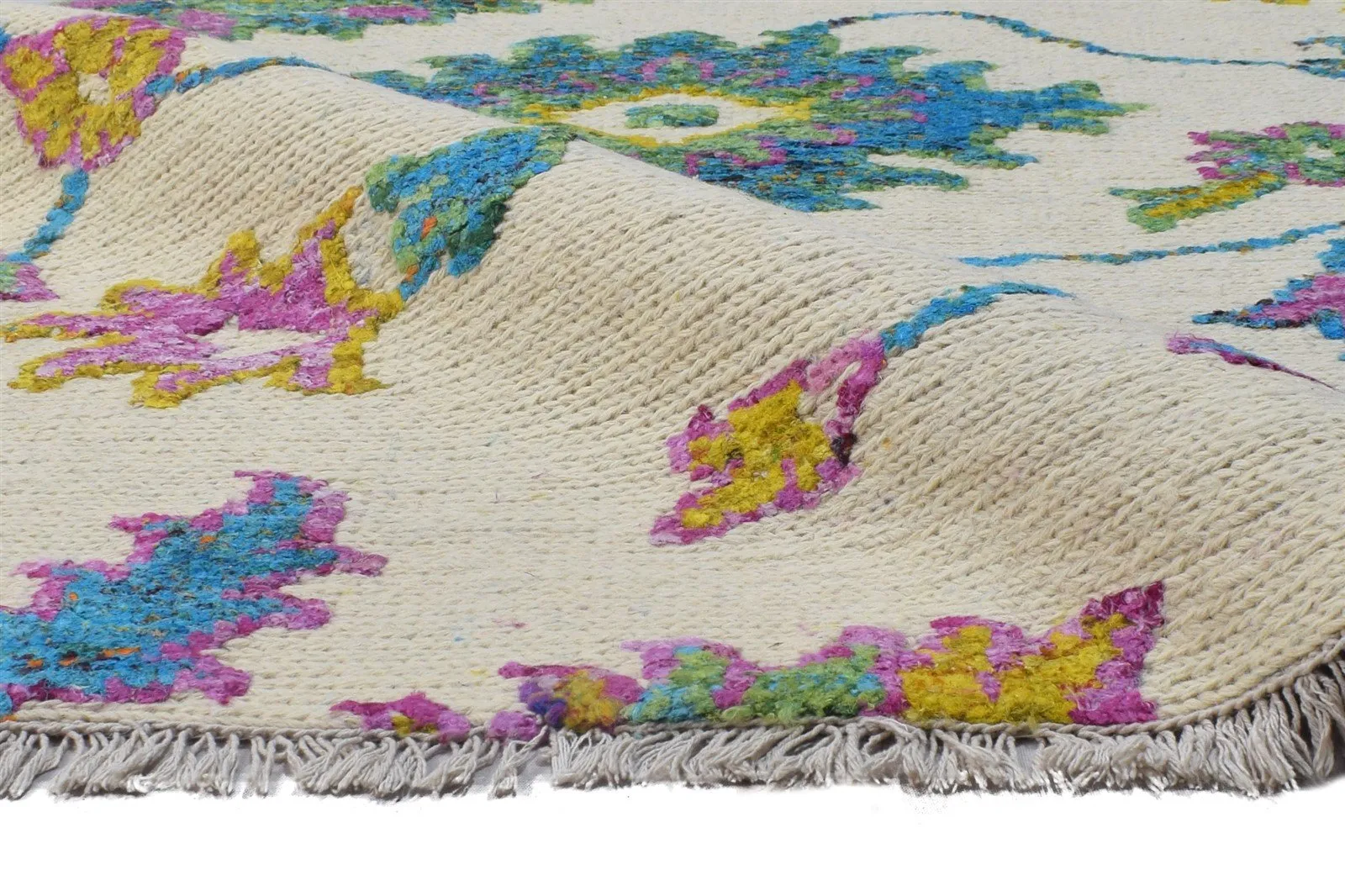 5X8 Rug Wool / Silk Multi Color Modern Hand Knotted French Floral Room Size