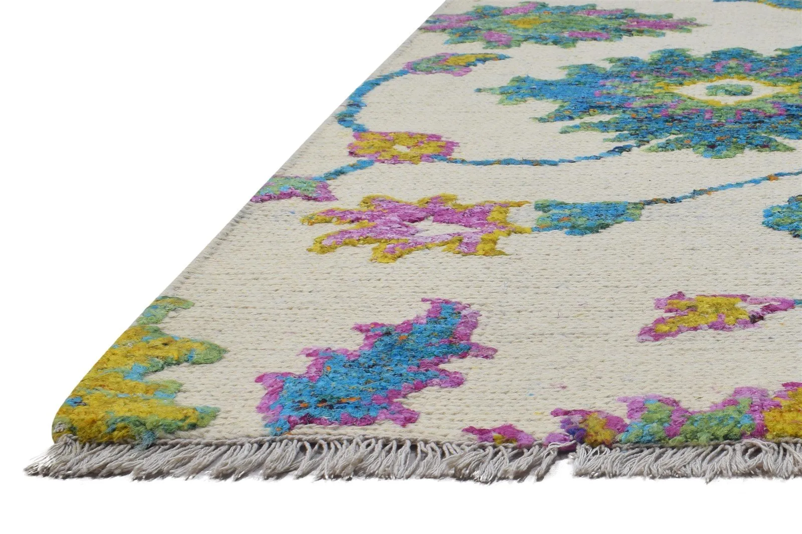 5X8 Rug Wool / Silk Multi Color Modern Hand Knotted French Floral Room Size