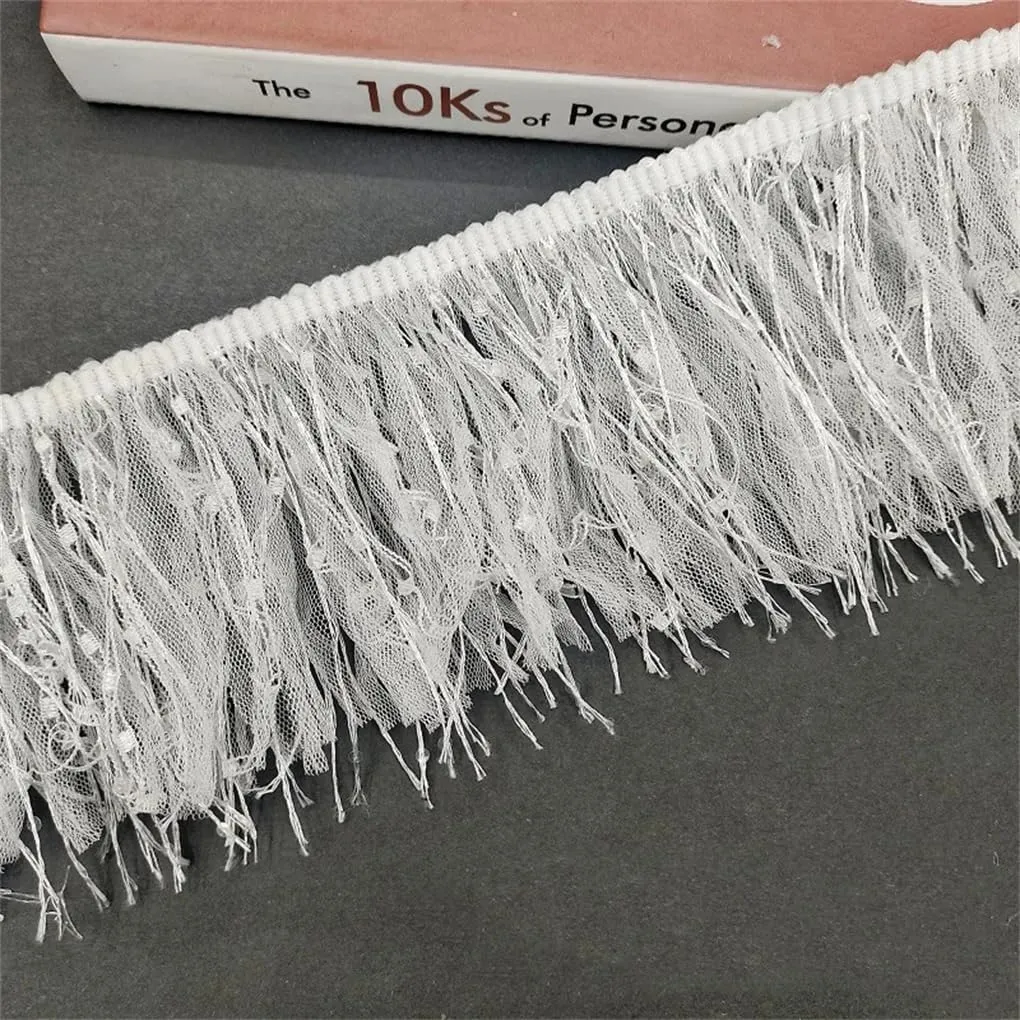 5yards/Lot 10cm White/Black Tassel Trim Lace Ribbon Tassels for Curtains Dresses Fringes DIY Accessories Crafts 1 40mm Wide