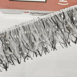 5yards/Lot 10cm White/Black Tassel Trim Lace Ribbon Tassels for Curtains Dresses Fringes DIY Accessories Crafts 1 40mm Wide
