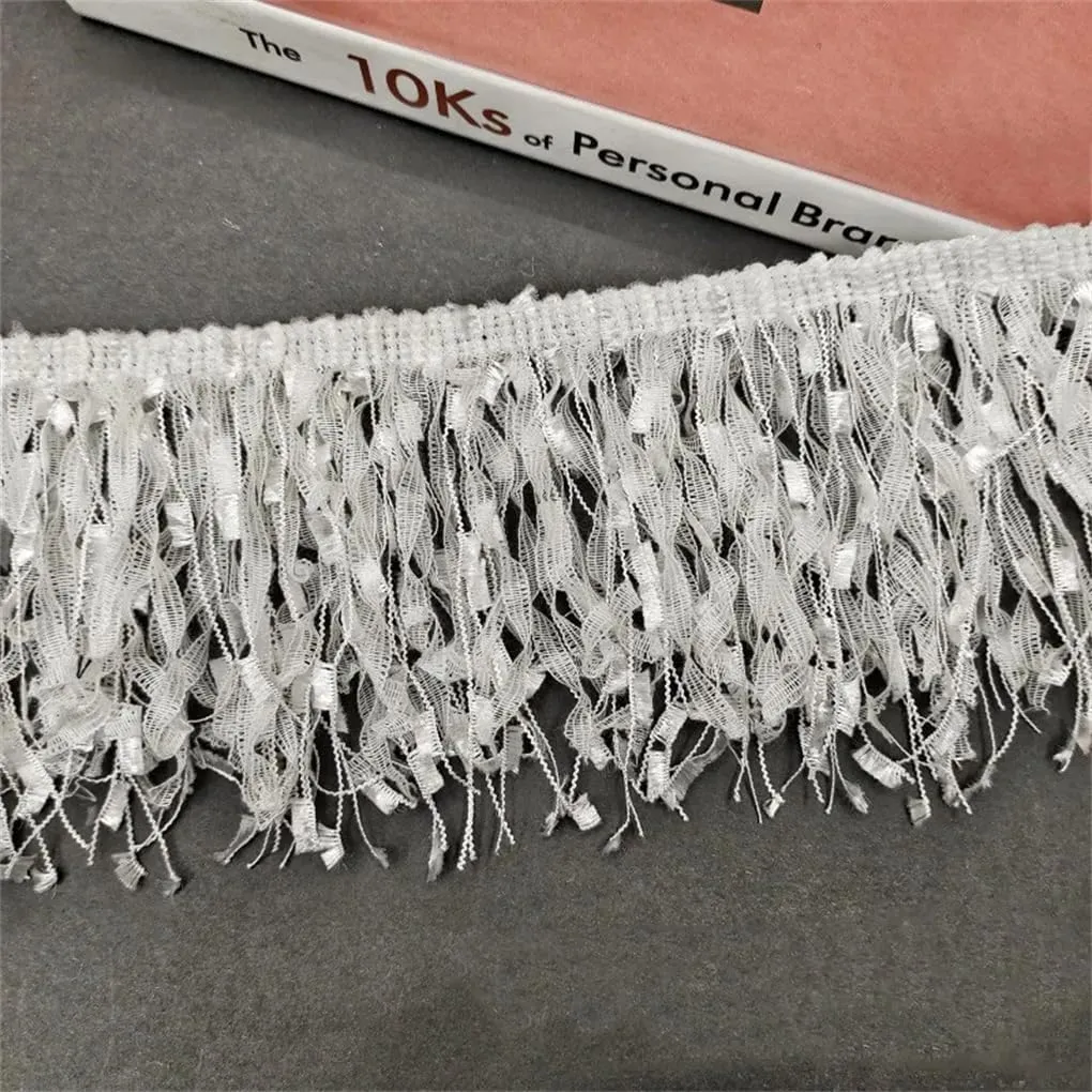 5yards/Lot 10cm White/Black Tassel Trim Lace Ribbon Tassels for Curtains Dresses Fringes DIY Accessories Crafts 1 40mm Wide