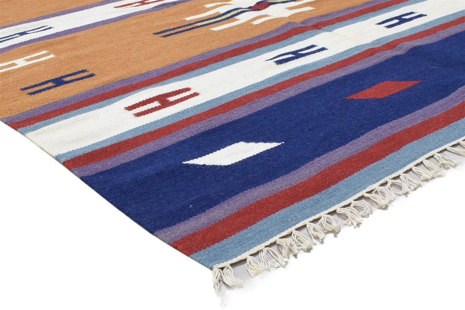 6' X 8' Rug Wool Multi Color Persian Dhurrie Oriental Tribal Room Size Carpet