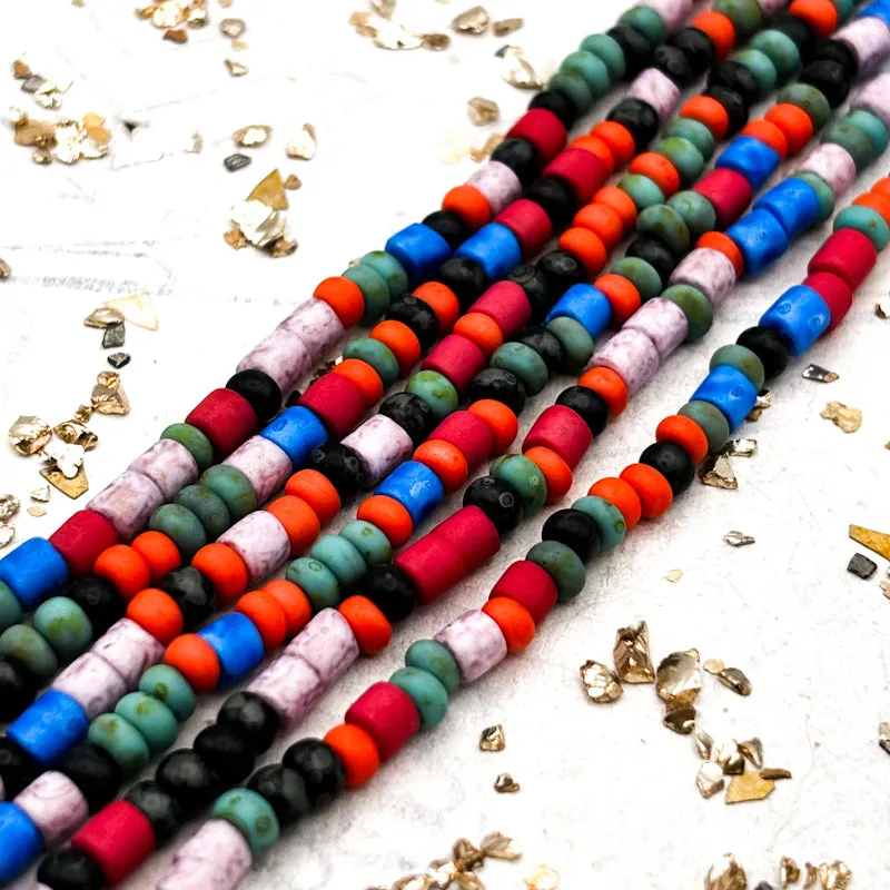 6/0 Aged Matte Prometheus Picasso Seed Bead Strand