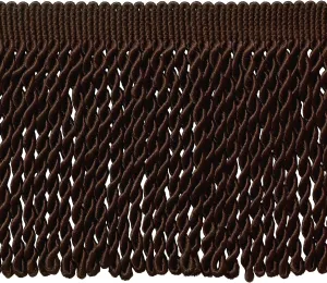 6" (15cm) Basic Solid Collection Traditional Satiny Bullion Fringe Trim (Style# BFS6) Mocha Brown #D2 (Dark Chocolate Brown) 5 Yard Value Pack (15 ft/4.5m)