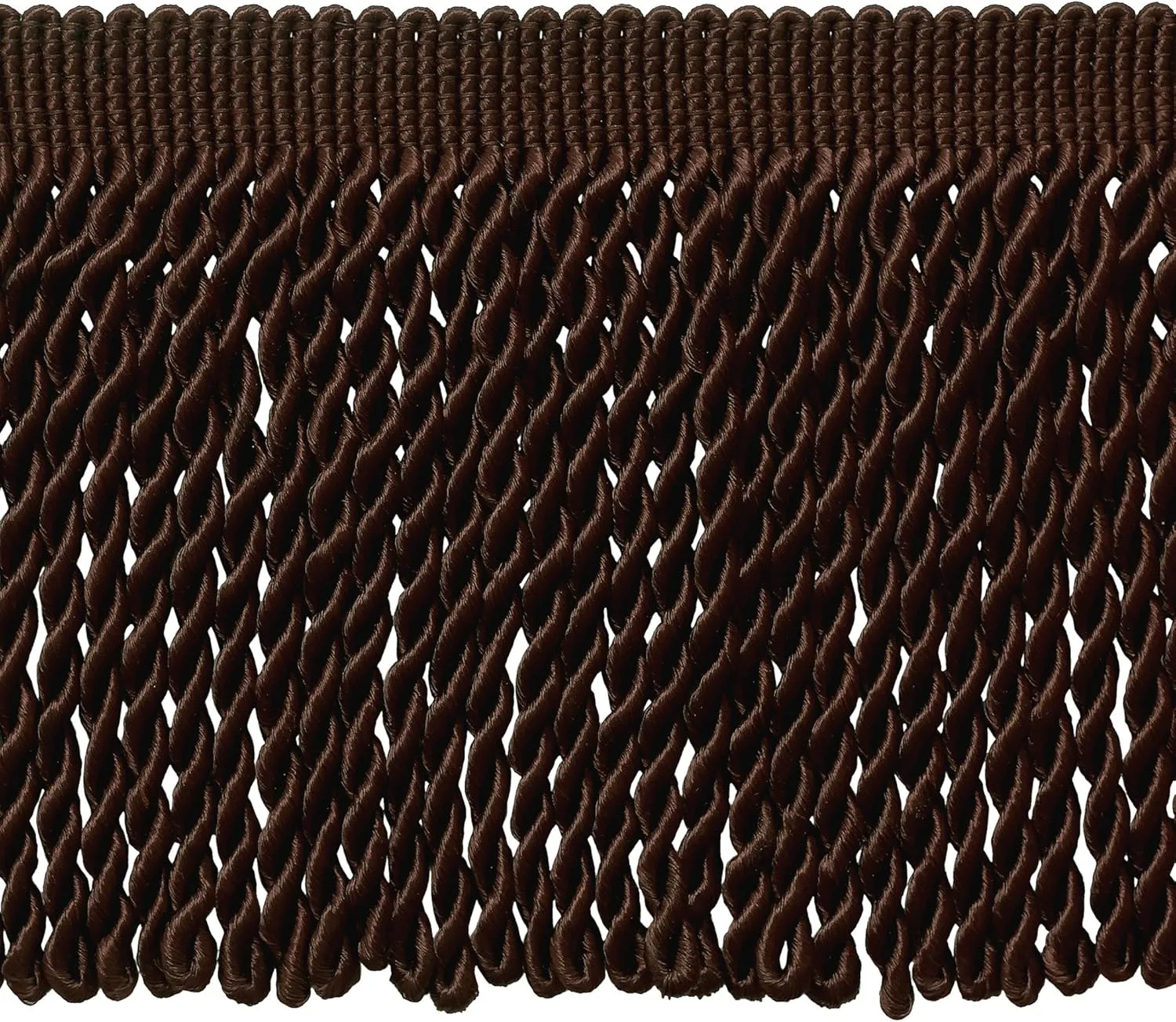 6" (15cm) Basic Solid Collection Traditional Satiny Bullion Fringe Trim (Style# BFS6) Mocha Brown #D2 (Dark Chocolate Brown) 5 Yard Value Pack (15 ft/4.5m)