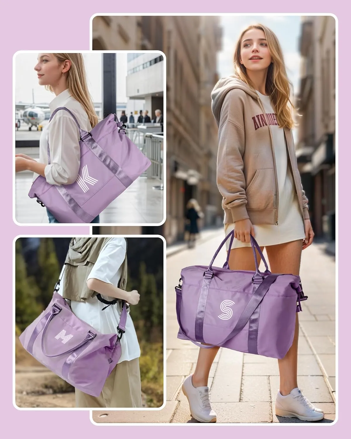 8 9 10 11 12 13 14 15 16 Year Old Girl Gifts, Preteen Travel Duffel Bag, Girl Sports Gym Bag, Teacher Gifts, Overnight Bag for Women, Gifts for Teens Sweet Graduation Gifts (Letter B)