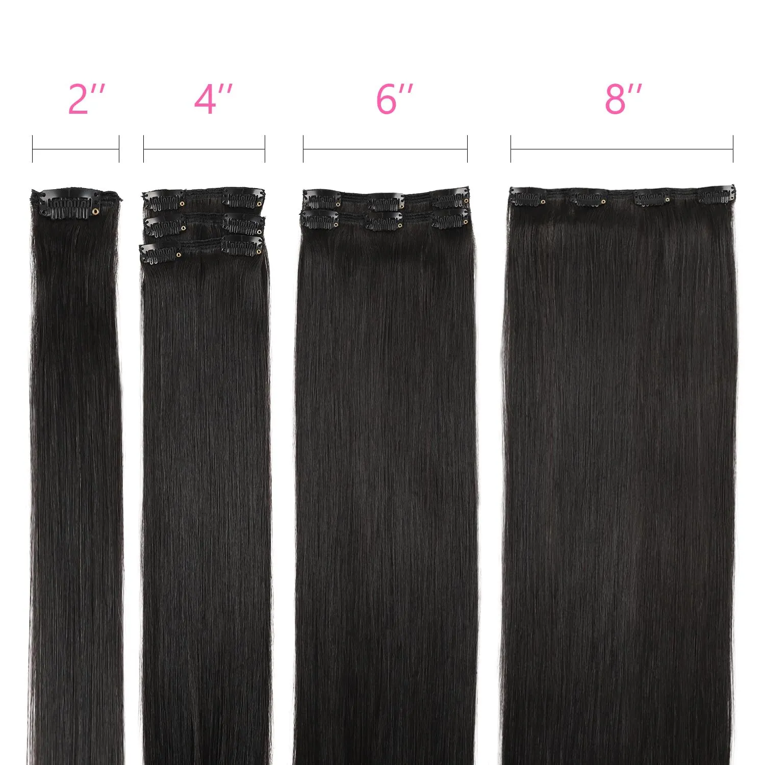 ABH AMAZINGBEAUTY HAIR Clip in Hair Extensions Real Human Hair Black Women Double Weft Silky Straight Human Hair Clip in Extensions Virgin Hair Natural Black 7Pcs 120G 20 Inch