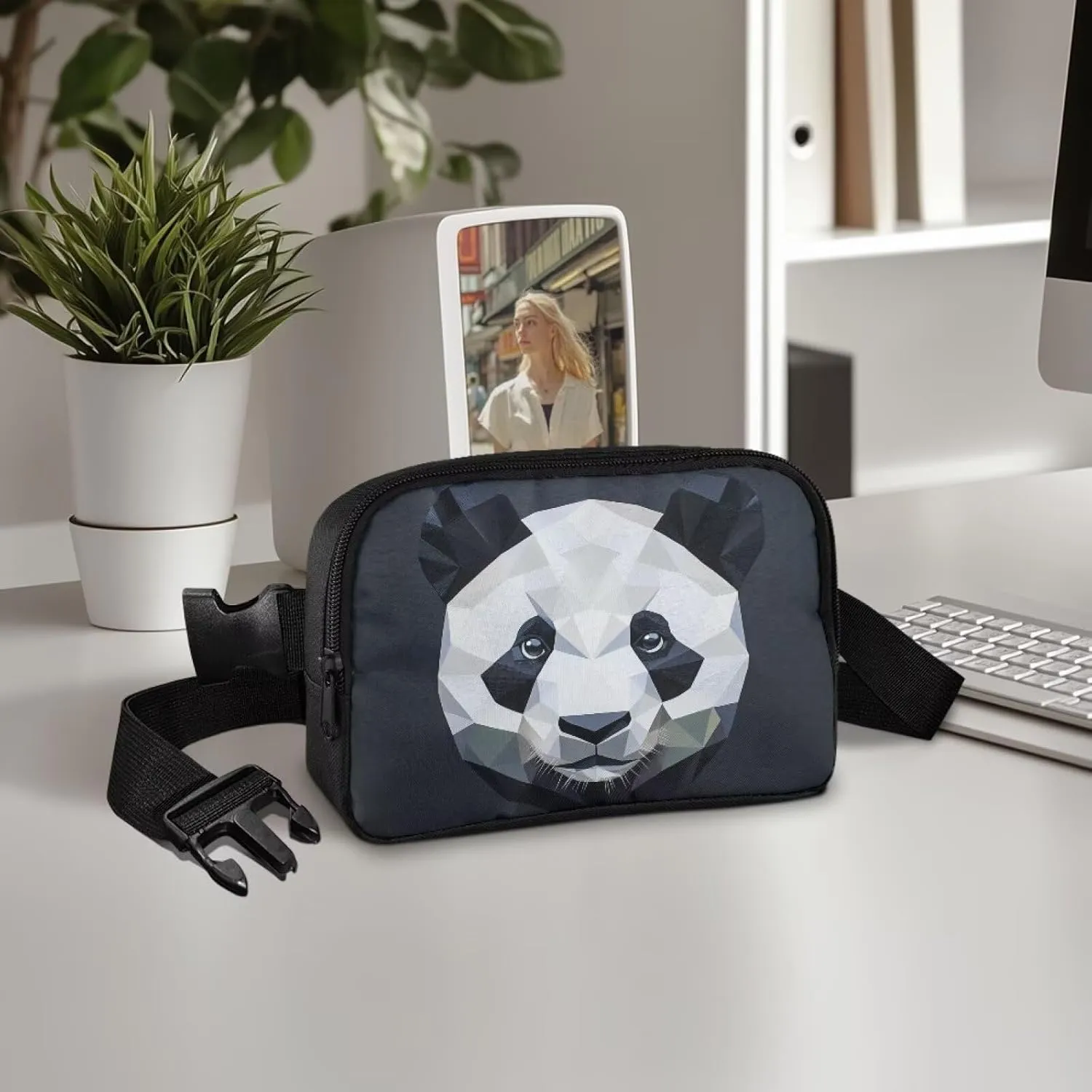 Abstract Panda Fanny Pack Purse Abstract Art Bags for Women Cute Lightweight Waist Bag with Adjustable Strap for Cycling Sports Travel Shopping Birthday Gifts for Women Easter Gifts