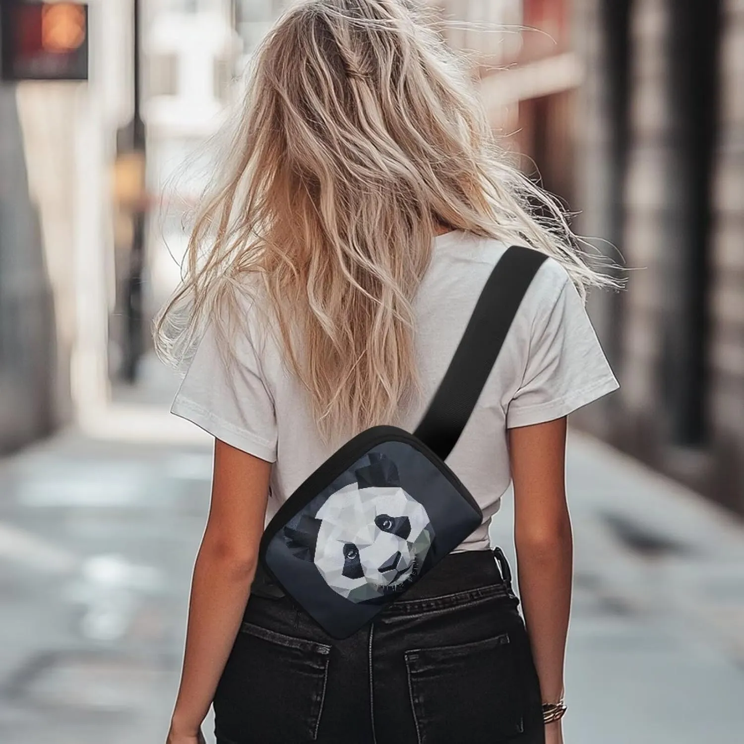 Abstract Panda Fanny Pack Purse Abstract Art Bags for Women Cute Lightweight Waist Bag with Adjustable Strap for Cycling Sports Travel Shopping Birthday Gifts for Women Easter Gifts