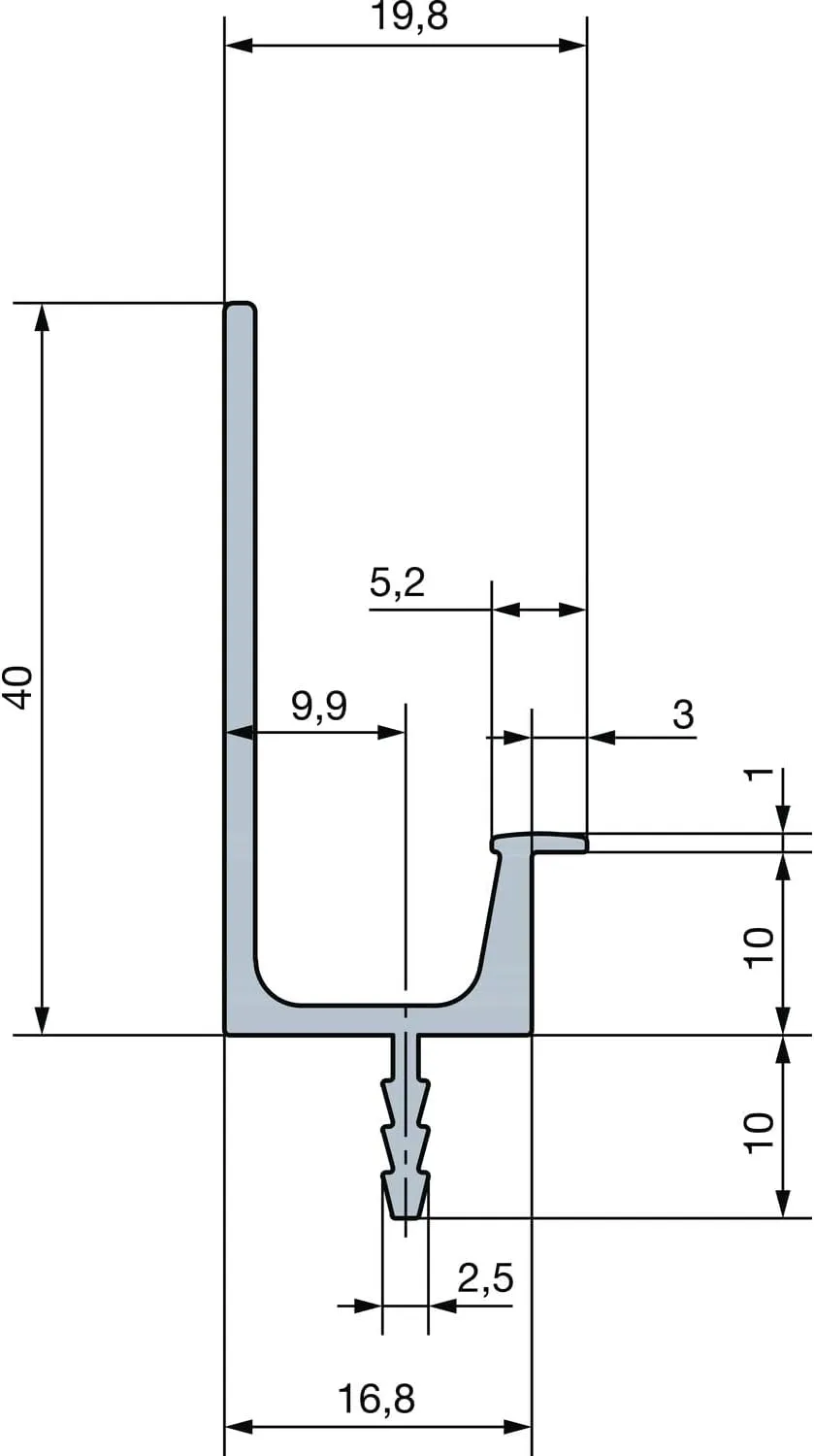 Accuride 100005553 Natural Anodised Handle 545 mm for Milling Furniture Fronts Aluminium 545 mm