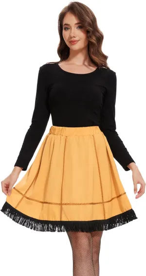 Adult Women Yellow Leg Style Lamp Skirt Sock Costume Christmas Halloween Cosplay