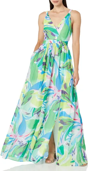 Aidan Mattox Women's Printed Chiffon Maxi Dress