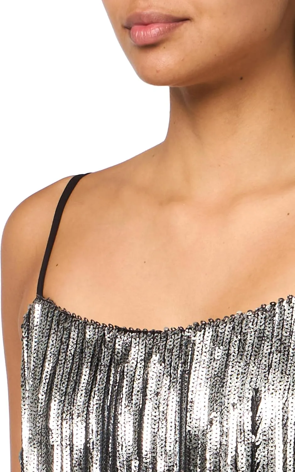 Aidan Mattox Women's Sleeveless Beaded Dress with Fringe