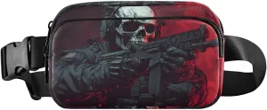 AIXIWAWA Art Skull Soldier Fanny Pack Crossbody Bags Waist Pack Compact Adjustable Strap for Hiking Running