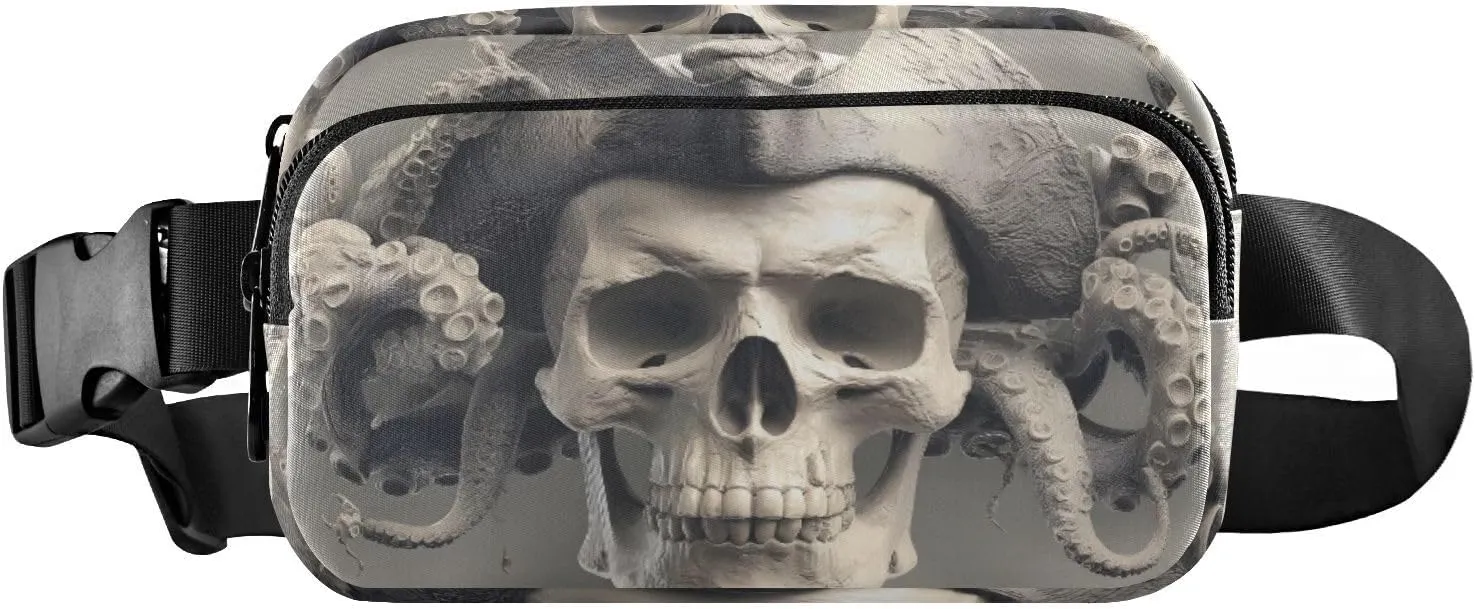 AIXIWAWA Pirate Skull Monster Fanny Pack Crossbody Bags Waist Pack for Women Men Hiking Running