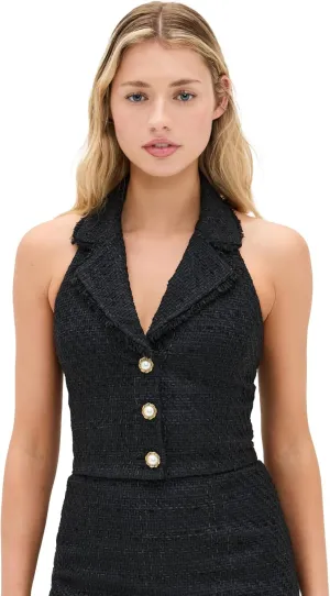 alice   olivia Women's Meri Cropped Halter Blazer Top