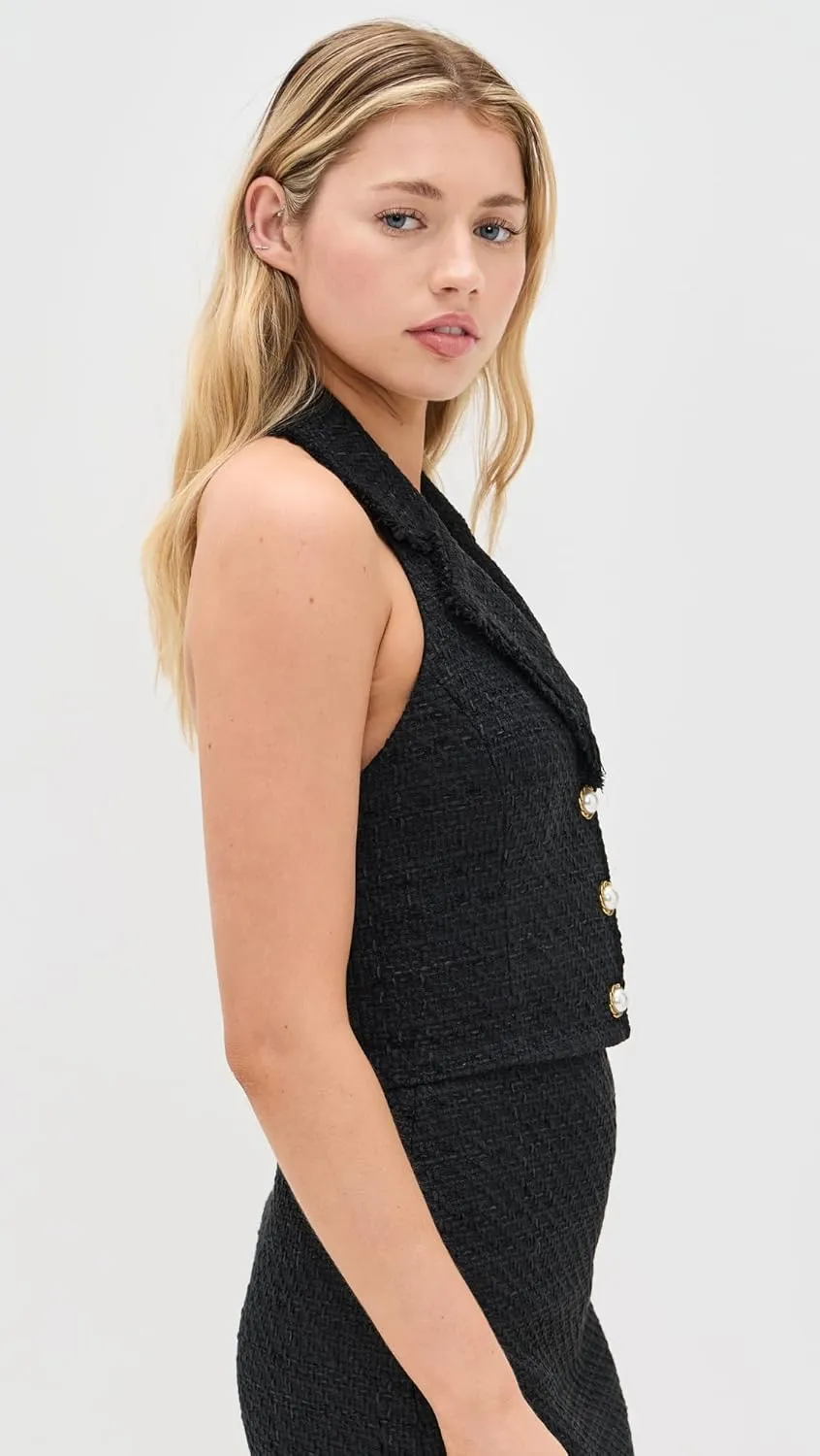 alice   olivia Women's Meri Cropped Halter Blazer Top
