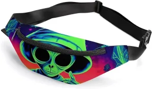 Alien and Weed Crossbody Fanny Pack Fashion Waist Bag with Adjustable Strap for Men Women, 36*15cm, style