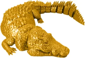 Alligator Toy 3D Printed Articulated Crocodile, 3D Printed Toys Crocodile Action Figures with Vivid Crocodile Shape and Movable Joints as Unique Decorate Gifts for Home Decor (13.4 in-Silk Gold)