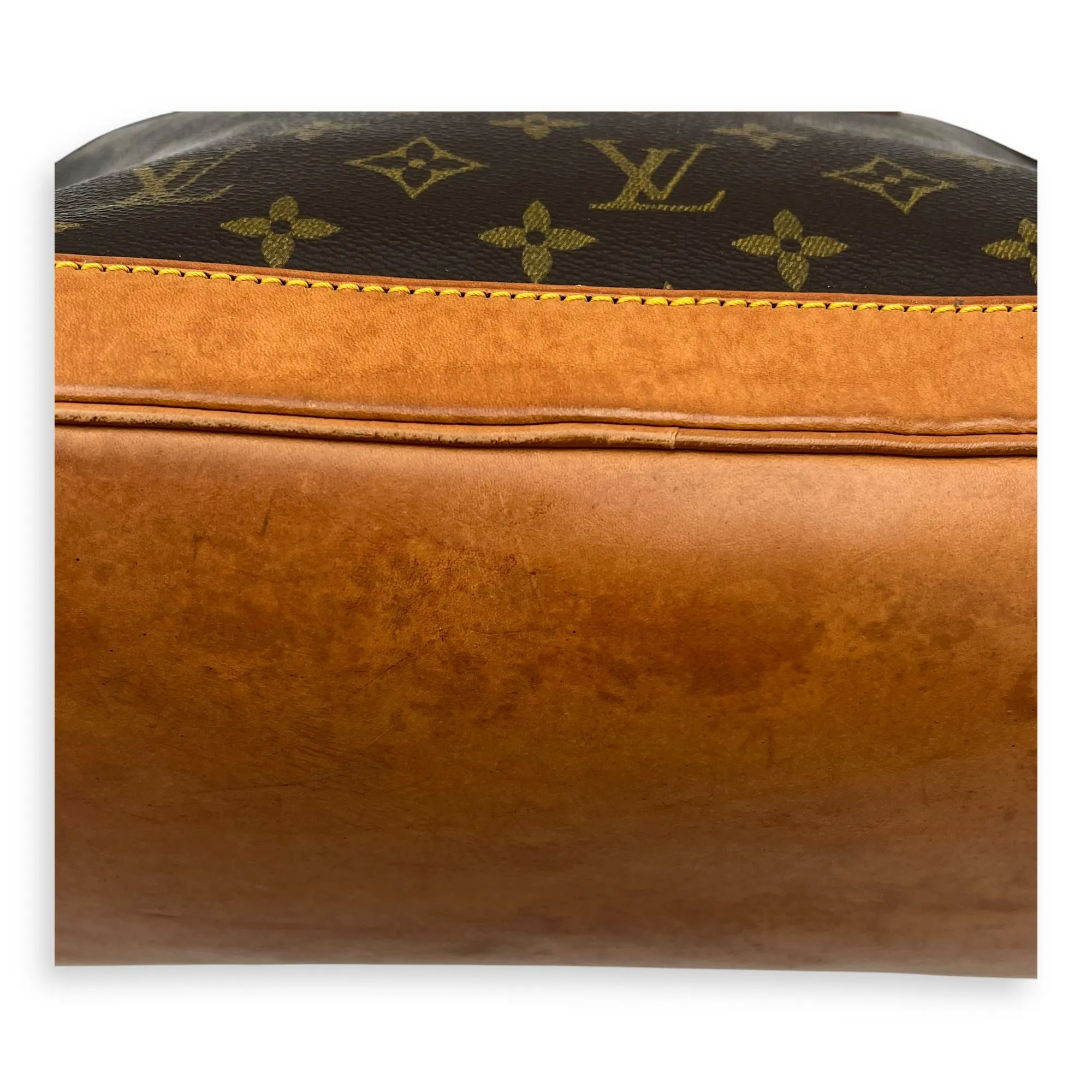 Alma Top Handle Bag PM Brown in Monogram Coated Canvas, Gold hardware