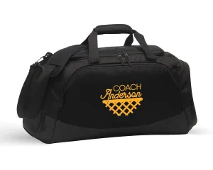 Alterd Industries Basketball Coach Gift - Basketball Coach Gym Bag, Backpack, Basketball Coach Gifts, Personalized Basketball Duffel Bag Equipment, Water Bottle (Bag Only, Black/Black)