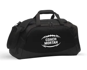 Alterd Industries Personalized Football Coach Bag - Custom Football Duffle Bag with Shoe Compartment for Gear and Equipment for Coaches Men Teens High School Sports (Bag Only, Coach, Black/Black)