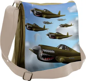Ambesonne Airplane Messenger Bag, Aircrafts up in Air, Unisex Cross-body