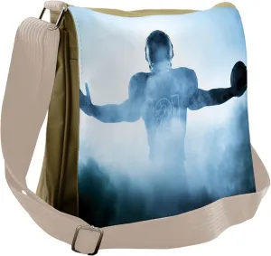 Ambesonne Blue Messenger Bag, American Football Hero, Unisex Cross-body