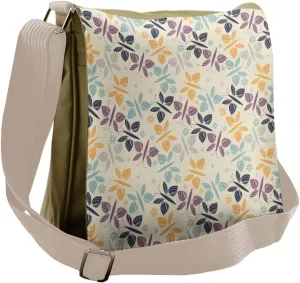 Ambesonne Butterfly Messenger Bag, Abstract Springtime, Unisex Cross-body