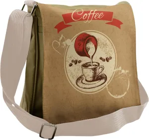 Ambesonne Coffee Messenger Bag, Milky Taste Vintage Look, Unisex Cross-body