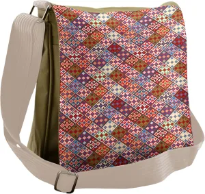 Ambesonne Colorful Messenger Bag, Nomadic Rug Tribal, Unisex Cross-body