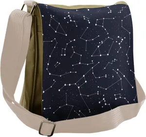 Ambesonne Constellation Messenger Bag, Cluster of Stars, Unisex Cross-body