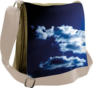 Ambesonne Dark Blue Messenger Bag, Sky Dramatic Clouds, Unisex Cross-body
