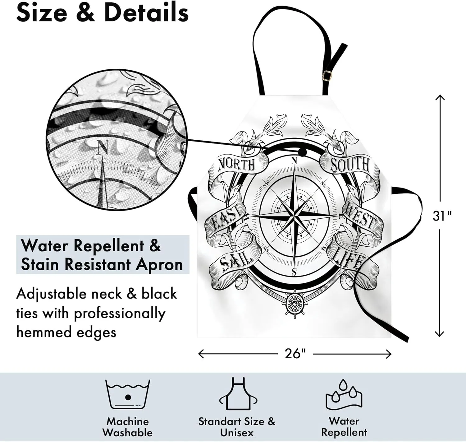 Ambesonne Digital Printed Multicolor Aprons
