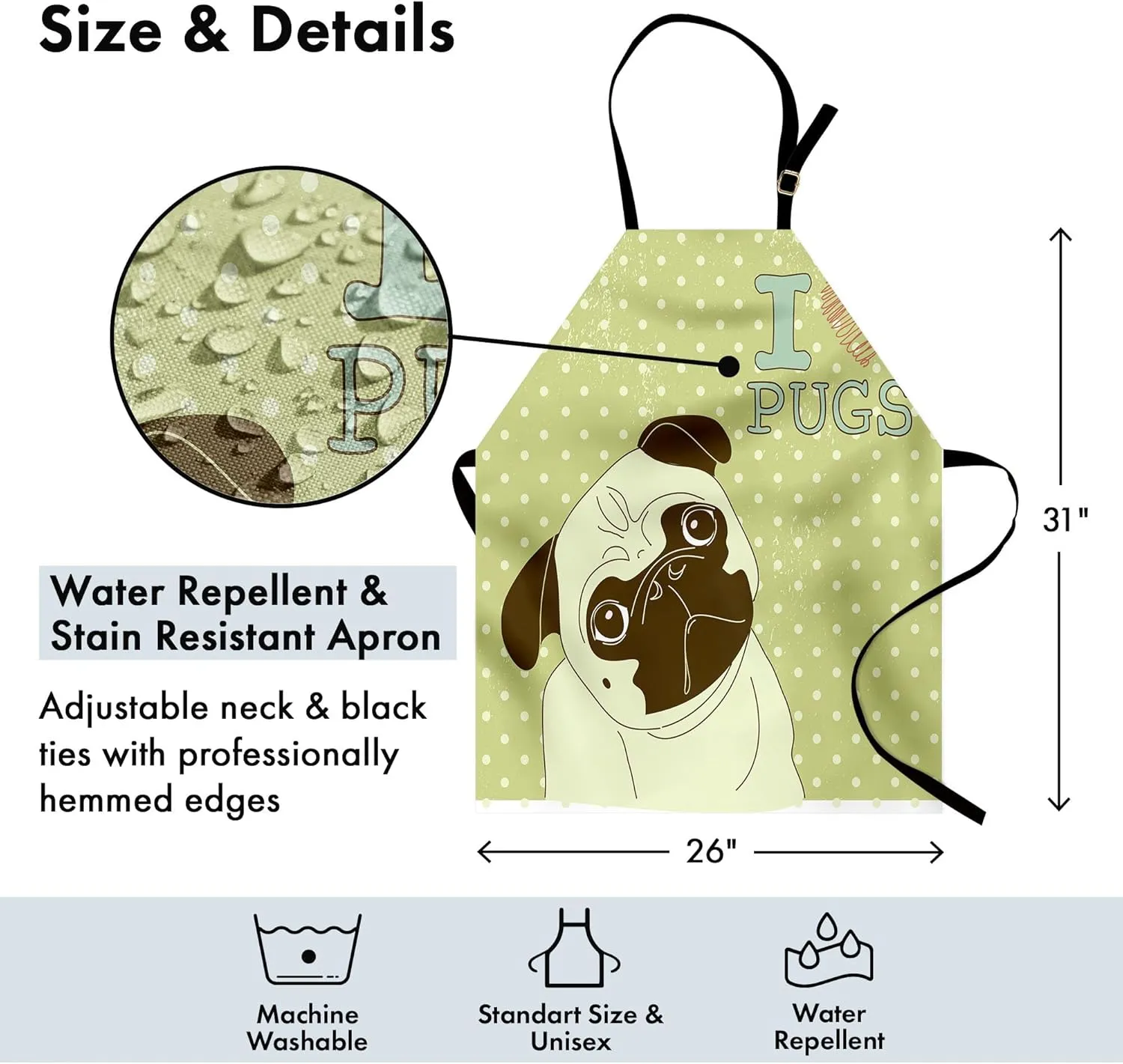 Ambesonne Digital Printed Multicolor Aprons