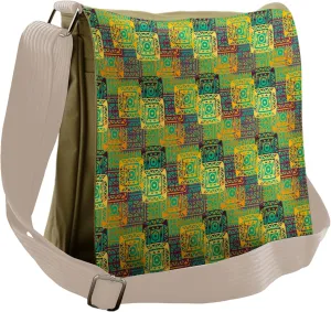 Ambesonne Ethnic Messenger Bag, Folk Native, Unisex Cross-body