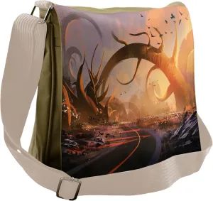 Ambesonne Fantasy Messenger Bag, Sunset Highway, Unisex Cross-body